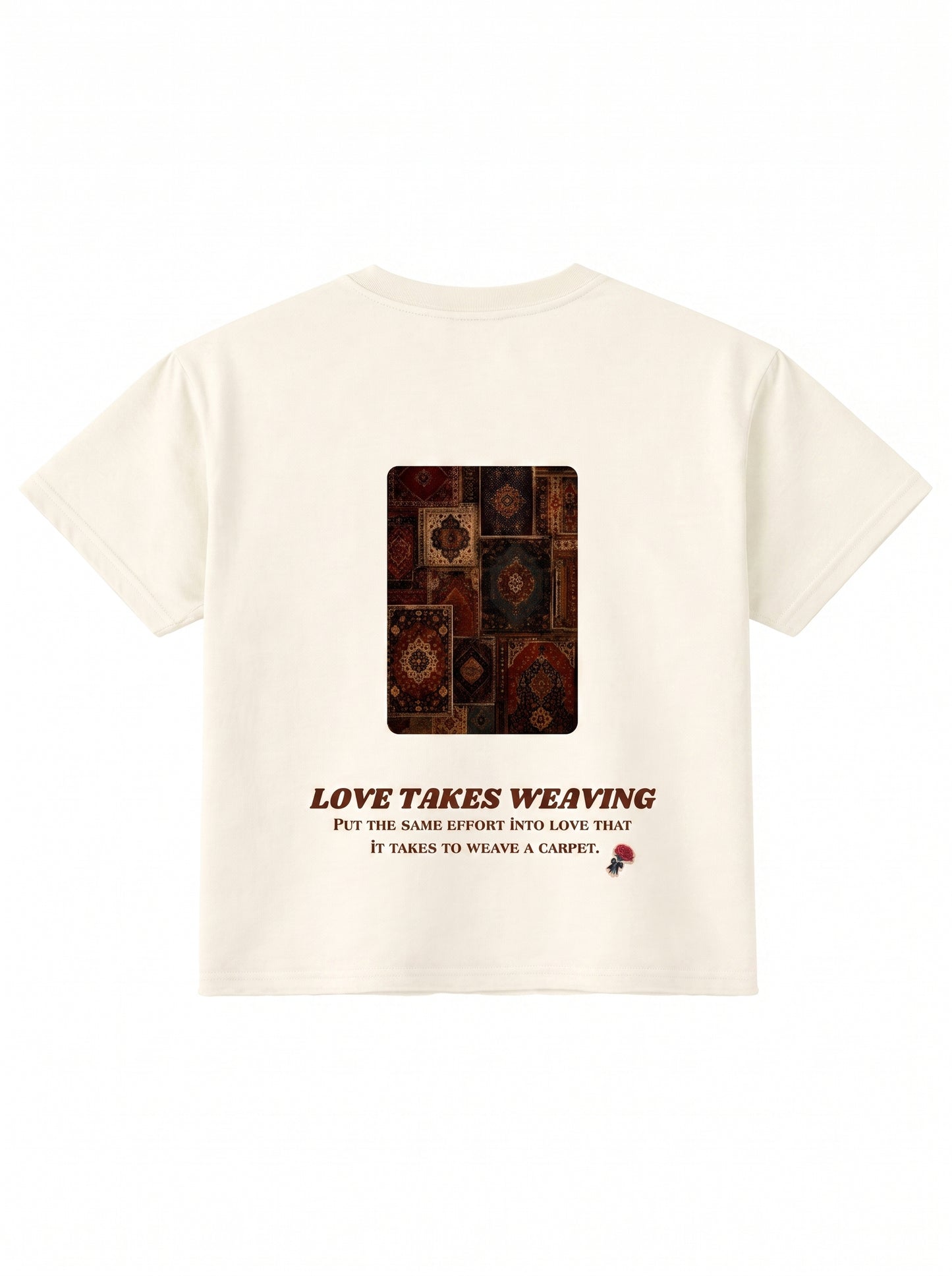 Love Takes Effort Boxy Fit T-Shirt Off White