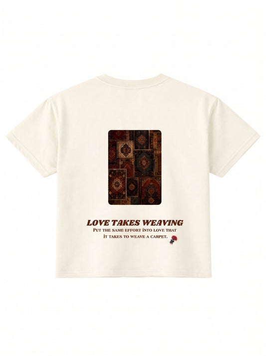 Love Takes Effort Boxy Fit T-Shirt Off White