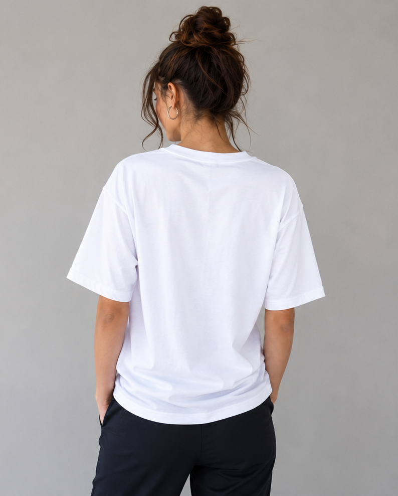 Don't stare oversized T-shirt for Her white