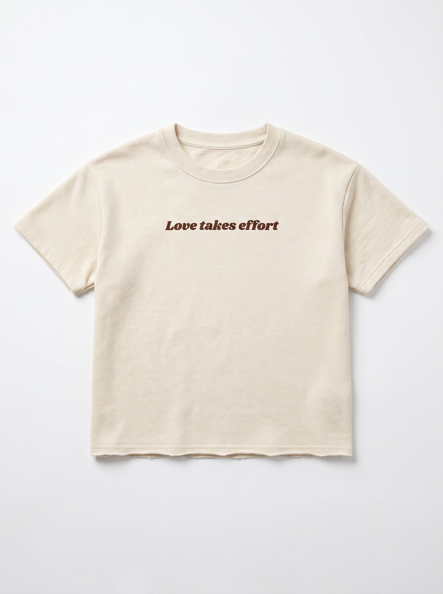 Love Takes Effort Boxy Fit T-Shirt Off White